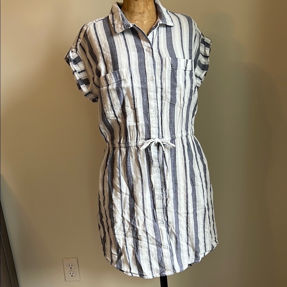 Striped Button-Down Dress